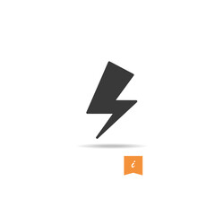 Lightning Icon icon vector isolated on white background. Trendy lightning Icon in flat style. Template for app, ui and logo. Icon lightning for your web site and placard. Modern lightning logo