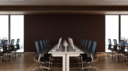 blank wall in the office room for company logo mockup