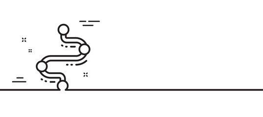 Timeline line icon. Project process, journey path sign. Minimal line illustration background. Timeline line icon pattern banner. White web template concept. Vector