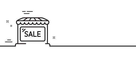 Market sale line icon. Wholesale store sign. Marketplace discounts symbol. Minimal line illustration background. Market sale line icon pattern banner. White web template concept. Vector