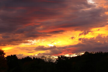 sunset in the mountains