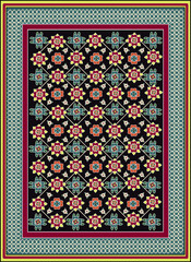 traditional thai style mosaic carpet motif design rug