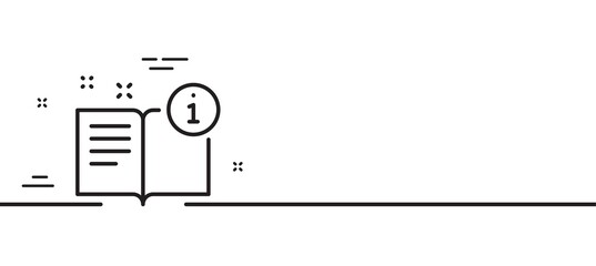 Instruction line icon. User manual sign. Information book symbol. Minimal line illustration background. Manual line icon pattern banner. White web template concept. Vector