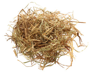 Heap of dried hay on white background - obrazy, fototapety, plakaty