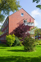 Wohngebäude aus Backstein, Wilhelmshaven, Niedersachsen, Deutschland, Europa