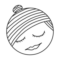 Abstract girl drawn by line. Portrait in a minimalistic style. Suitable for a logo of cosmetics or a beauty salon and an icon for the site. vector illustration