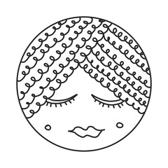 Abstract girl drawn by line. Portrait in a minimalistic style. Suitable for a logo of cosmetics or a beauty salon and an icon for the site. vector illustration