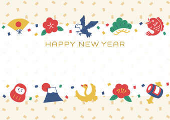 お正月の背景テンプレート　年賀状や正月イベントのデザイン素材