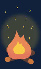 Glowing campfire