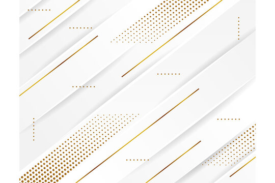 Futuristic abstract metal gold gradient dot line vector with Memphis on white background, dotted golden yellow digital dynamic elegant flow, technology concept for web. gradient white grey background