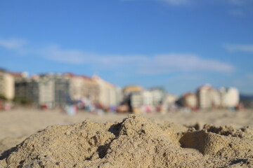 arena en la playa de Sanxenxo con el fondo desenfocado - 468158788