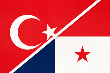 Turkey and Panama, symbol of country. Turkish vs Panamanian national flag