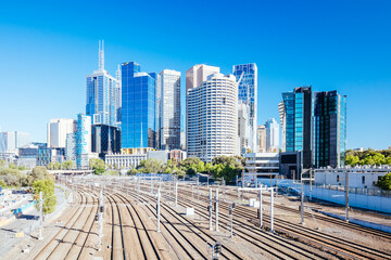 Naklejka premium Melbourne CBD Skyline in Australia