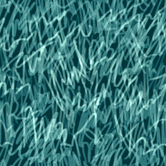 Abstract trendy seamless pattern of hand drawn elements in scribble art style design