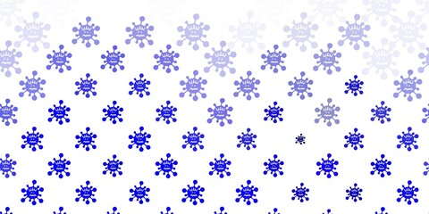 Light BLUE vector template with flu signs.