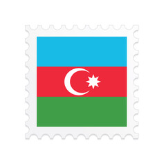 Azerbaijan flag postage stamp on white background. Vector illustration eps10.