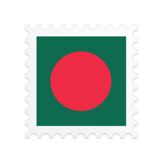 Bangladesh flag postage stamp on white background. Vector illustration eps10.