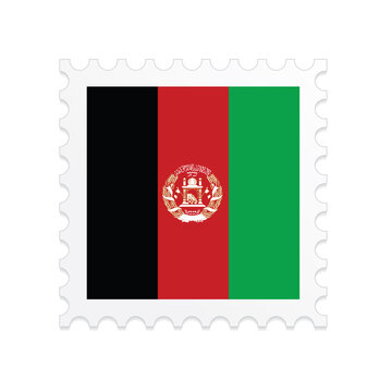 Afghanistan flag postage stamp on white background. Vector illustration eps10.