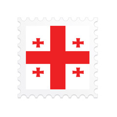 Georgia flag postage stamp on white background. Vector illustration eps10.