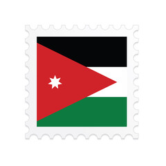 Jordan flag postage stamp on white background. Vector illustration eps10.