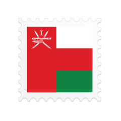 Oman flag postage stamp on white background. Vector illustration eps10.
