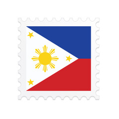 Philippines flag postage stamp on white background. Vector illustration eps10.