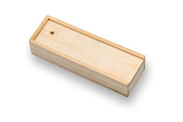 Wooden box isolated on white