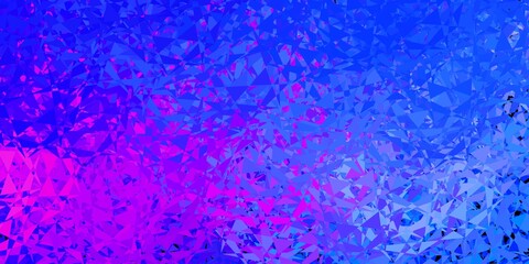 Light blue, red vector background with triangles.