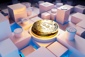 MONEDA BITCOIN RENDER 3D 