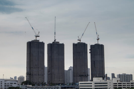 Image building blocks that are building in the heart of the city