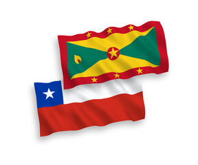 Flags of Grenada and Chile on a white background