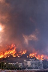Fototapeta na wymiar Forest fire in the resort village of Ichmeler.