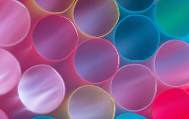 colorful plastic straws