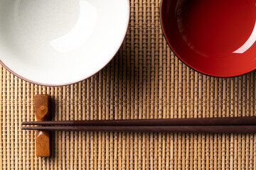 お茶碗とお椀とお箸