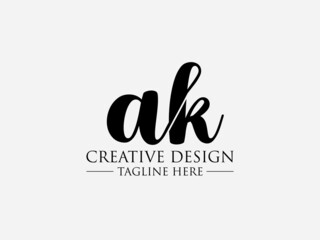 Initials cutting AK Logo Vector Template and luxury logo.