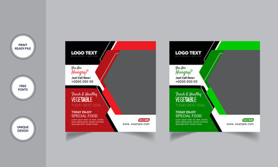 Healthy Food Vegetable Social Media Post