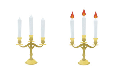 Christmas decoration candlestick candle illustration