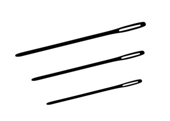 Sewing needle. Vector image.