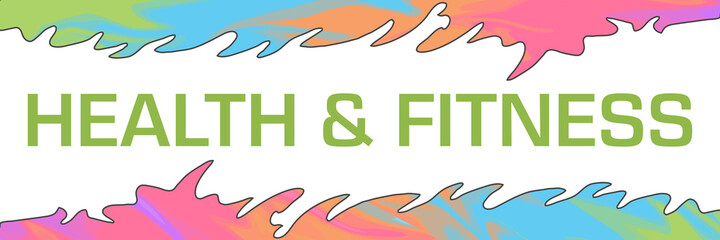 Health And Fitness Colorful Painting Top Bottom Horizontal 