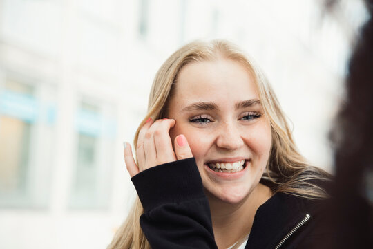 Happy Teenager Girl Looking Away