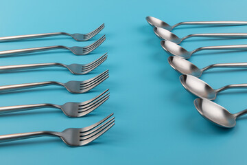 Set cutlery of fork, spoon and knife. for your design.