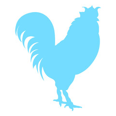 Blue silhouette. Vintage style. Black and white vector illustration isolated on white background.