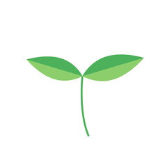 シンプルでフラットな葉っぱのイラスト