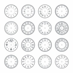Outline clock face set