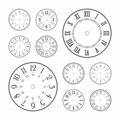 Outline clock face set