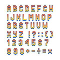 Pixel retro 8 bit alphabet