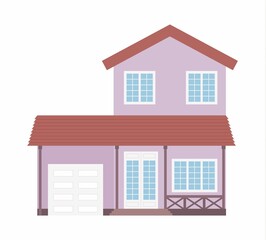 Detailed house in a flat style