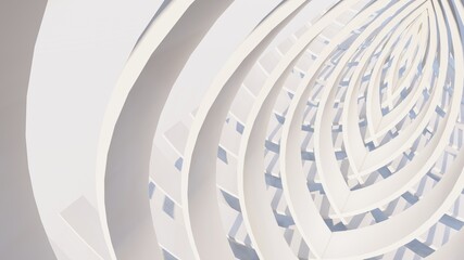 Abstract white background geometric pattern of design 3d render