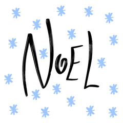 Noel from french Christmas season. Printable Christmas calligraphic card. - 468172578