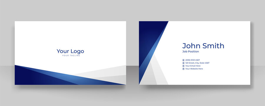 Modern blue black business card - creative and clean business card template. Stylish blue elegant business card design. Designed for business and corporate concept. Vector illustration